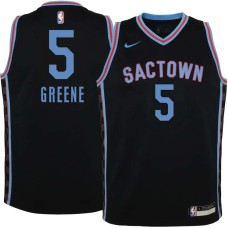 Sacramento Kings #5 Orien Greene Jersey -Black 2020-2021 City