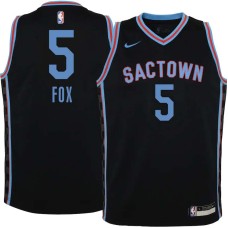 Sacramento Kings #5 De'Aaron Fox Jersey -Black 2020-2021 City