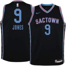 Sacramento Kings #9 Damon Jones Jersey -Black 2020-2021 City