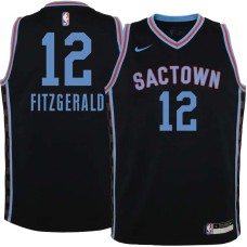 Sacramento Kings #12 Bob Fitzgerald Jersey -Black 2020-2021 City