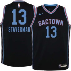 Sacramento Kings #13 Larry Staverman Jersey -Black 2020-2021 City