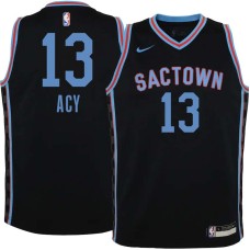 Sacramento Kings #13 Quincy Acy Jersey -Black 2020-2021 City