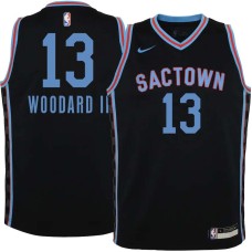 Sacramento Kings #13 Robert Woodard II Jersey -Black 2020-2021 City