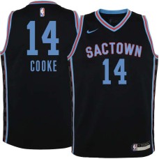 Sacramento Kings #14 David Cooke Jersey -Black 2020-2021 City