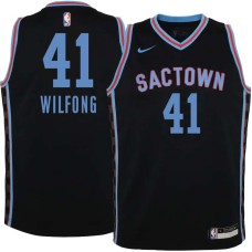 Sacramento Kings #41 Win Wilfong Jersey -Black 2020-2021 City