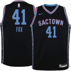 Sacramento Kings #41 Jim Fox Jersey -Black 2020-2021 City