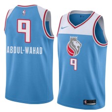 Sacramento Kings #9 Tariq Abdul-Wahad Jersey -Lion head 2018-2019