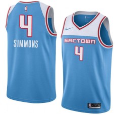 Sacramento Kings #4 Connie Simmons Jersey -SACTOWN 2019-2020 Light Blue