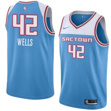 Sacramento Kings #42 Bonzi Wells Jersey -SACTOWN 2019-2020 Light Blue