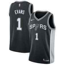 San Antonio Spurs #1 Mike Evans Jersey -Black