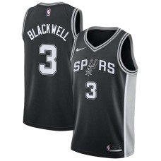 San Antonio Spurs #3 Nate Blackwell Jersey -Black