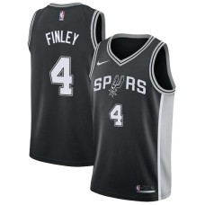 San Antonio Spurs #4 Michael Finley Jersey -Black