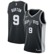 San Antonio Spurs #9 Willie Burton Jersey -Black