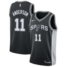 San Antonio Spurs #11 James Anderson Jersey -Black