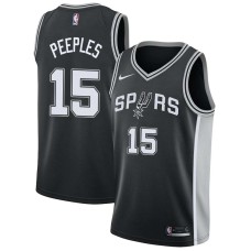 San Antonio Spurs #15 George Peeples Jersey -Black