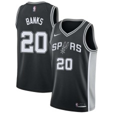 San Antonio Spurs #20 Gene Banks Jersey -Black