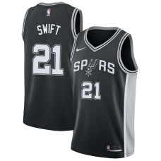 San Antonio Spurs #21 Skeeter Swift Jersey -Black