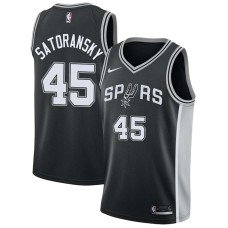 San Antonio Spurs #45 Tomas Satoransky Jersey -Black