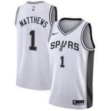 San Antonio Spurs #1 Wes Matthews Jersey -White