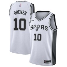 San Antonio Spurs #10 Ron Brewer Jersey -White