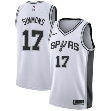 San Antonio Spurs #17 Jonathon Simmons Jersey -White