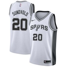 San Antonio Spurs #20 Jon Sundvold Jersey -White