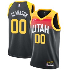 Utah Jazz #00 Jordan Clarkson Jersey -Black 2021-2022 City