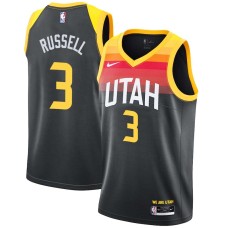 Utah Jazz #3 Bryon Russell Jersey -Black 2021-2022 City