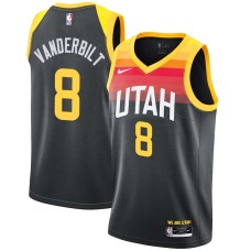 Utah Jazz #8 Jarred Vanderbilt Jersey -Black 2021-2022 City