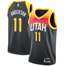 Utah Jazz #11 JJ Anderson Jersey -Black 2021-2022 City