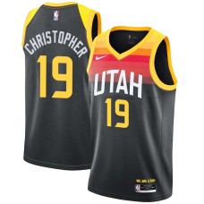 Utah Jazz #19 Patrick Christopher Jersey -Black 2021-2022 City