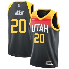 Utah Jazz #20 John Drew Jersey -Black 2021-2022 City