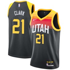 Utah Jazz #21 Ian Clark Jersey -Black 2021-2022 City