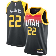 Utah Jazz #22 Nate Williams Jersey -Black 2021-2022 City