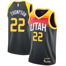 Utah Jazz #22 Brooks Thompson Jersey -Black 2021-2022 City