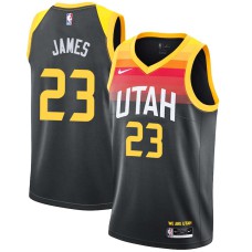 Utah Jazz #23 Aaron James Jersey -Black 2021-2022 City