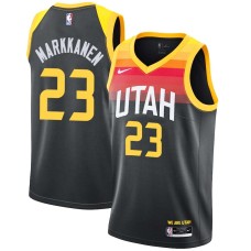 Utah Jazz #23 Lauri Markkanen Jersey -Black 2021-2022 City