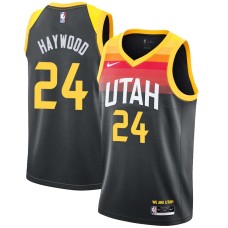 Utah Jazz #24 Spencer Haywood Jersey -Black 2021-2022 City