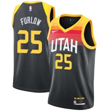 Utah Jazz #25 Terry Furlow Jersey -Black 2021-2022 City