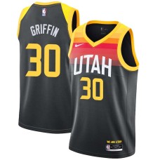 Utah Jazz #30 Paul Griffin Jersey -Black 2021-2022 City