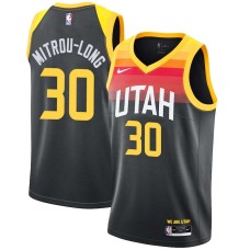 Utah Jazz #30 Naz Mitrou-Long Jersey -Black 2021-2022 City