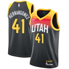 Utah Jazz #41 Juancho Hernangomez Jersey -Black 2021-2022 City