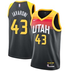 Utah Jazz #43 Marc Iavaroni Jersey -Black 2021-2022 City