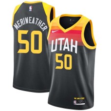 Utah Jazz #50 Joe Meriweather Jersey -Black 2021-2022 City