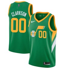 Utah Jazz #00 Jordan Clarkson Jersey -Green 2020-2021 Earned