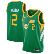 Utah Jazz #2 Derek Fisher Jersey -Green 2020-2021 Earned