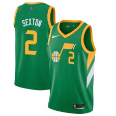 Utah Jazz #2 Collin Sexton Jersey -Green 2020-2021 Earned