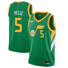 Utah Jazz #5 Norvel Pelle Jersey -Green 2020-2021 Earned