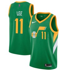 Utah Jazz #11 Russ Lee Jersey -Green 2020-2021 Earned