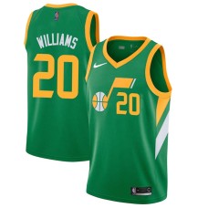 Utah Jazz #20 Duck Williams Jersey -Green 2020-2021 Earned